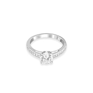 Swarovski Attract Ring, Rundschliff, Pavé, Weiß, Rhodiniert im Sale